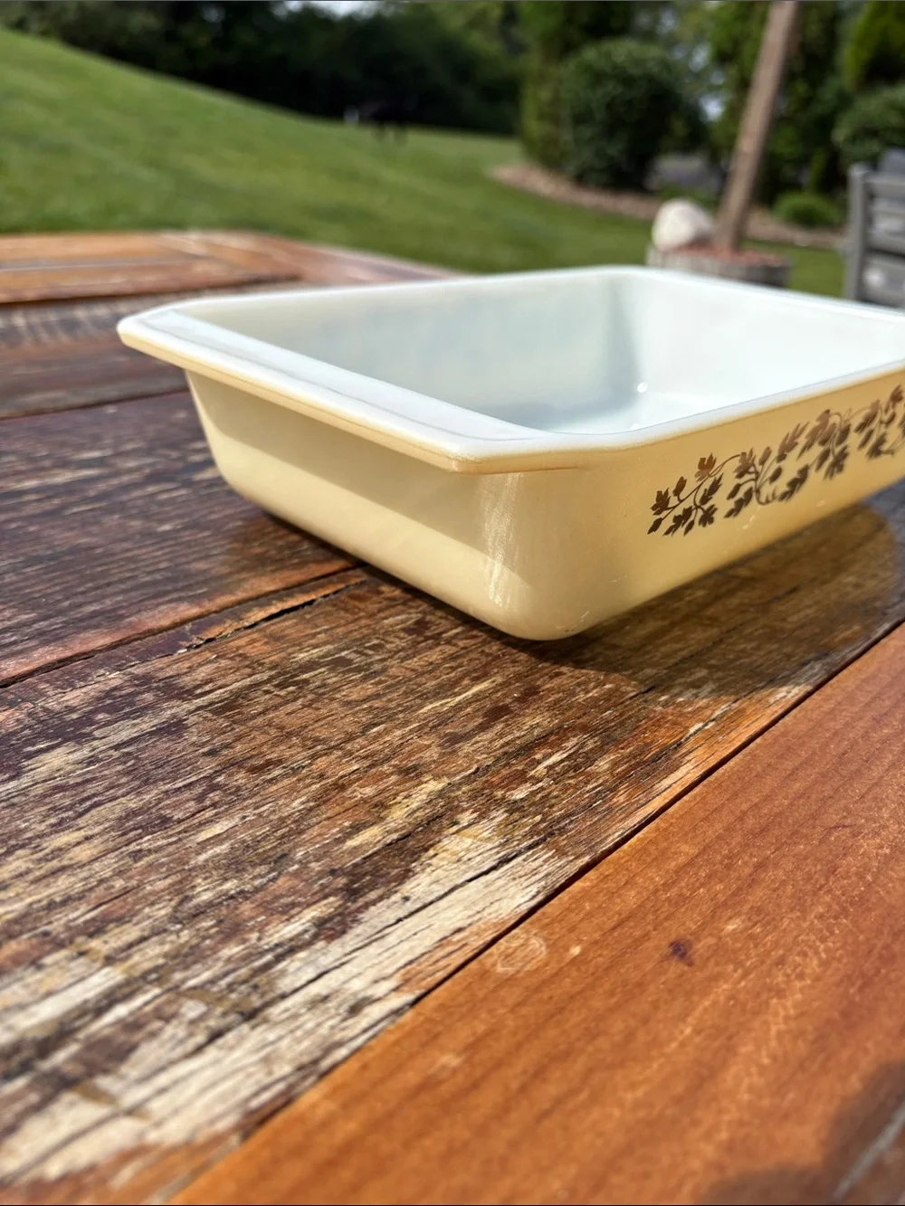 The Vintage Pyrex Golden Acorn Space Saver Casserole 2qt